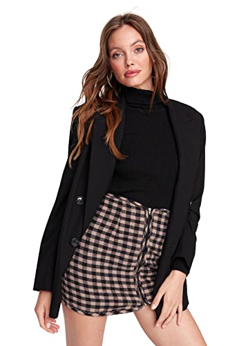 TRENDYOL Damen Trendyol Damen Mini Bodycone A-linie Webstoff Rock Skirt, Beige, 42 EU von TRENDYOL