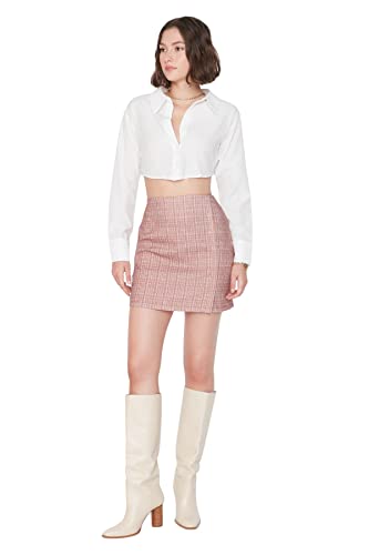 TRENDYOL Damen Trendyol Damen Mini Bodycone Straight Webstoff Rock Skirt, Braun, 40 EU von TRENDYOL