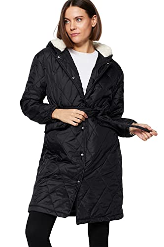 TRENDYOL Damen Trendyol Damen Oversize Parkas Plain Webstoff Winterjacke Coat, Schwarz, M EU von TRENDYOL