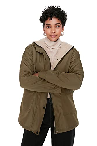 TRENDYOL Damen Trendyol Damen Regular Parkas Plain Webstoff Mantel Coat, Khaki, 40 EU von TRENDYOL