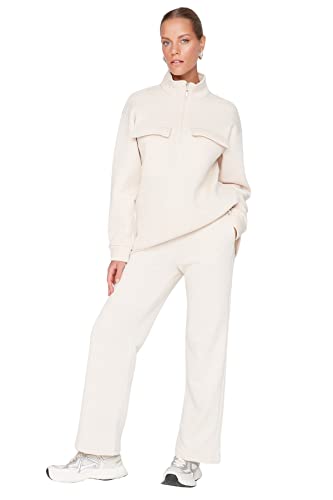 TRENDYOL Damen Trendyol Herren Basic Mittlerer Bund Sweathose Sweatpants, Hellbraun, XL EU von TRENDYOL