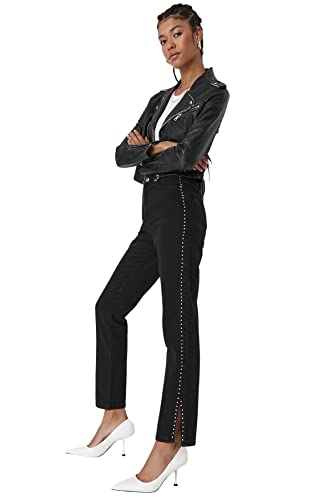 TRENDYOL Damen Trendyol Herren Hoher Bund Bootcut & Flared Jeans, Schwarz, 38 EU von TRENDYOL