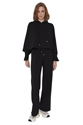 TRENDYOL Damen Trendyol Herren Loungewear Mittlerer Bund Regular Jogginghose Sweatpants, Schwarz, XS EU von TRENDYOL