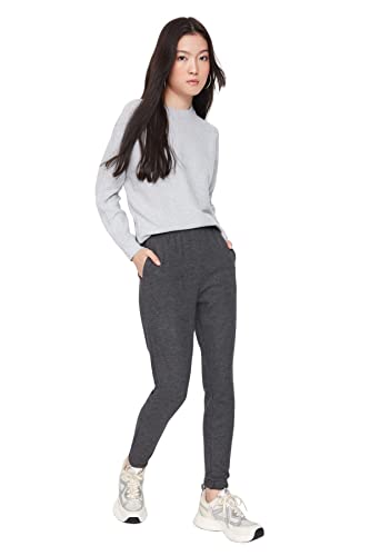 TRENDYOL Damen Trendyol Herren Mittlerer Bund Jogger Jogginghose Sweatpants, Anthrazit, XL EU von TRENDYOL