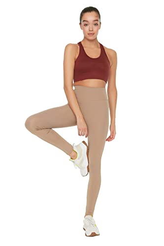 TRENDYOL Damen Trendyol -Roller Sportstrumpfn Yoga Pants Casual, Mink, XS von TRENDYOL