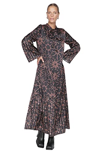 TRENDYOL Damen Trendyol Woman Design Maxi Standard Karrée-ausschnitt Webstoff Kleid, Schwarz, 36 EU TRENDYOL Damen Trendyol Woman Design Maxi Standard Karrée-ausschnitt Webstoff Kleid, Schwarz, 36 EU von TRENDYOL