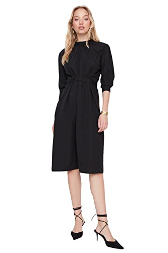 TRENDYOL Damen Trendyol Woman Mini A-linie Stehkragen Webstoff Kleid, Schwarz, 34 EU von TRENDYOL