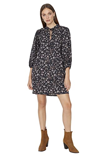 TRENDYOL Damen Trendyol Woman Mini Bodycon Rundhalsausschnitt Gestrickt Kleid, Navy Blau, 34 EU von TRENDYOL