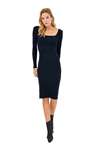 TRENDYOL Damen Trendyol Woman Mini Bodycon Square Collar Knit Dress, Marineblau, M EU TRENDYOL Damen Trendyol Woman Mini Bodycon Square Collar Knit Dress, Marineblau, M EU von TRENDYOL