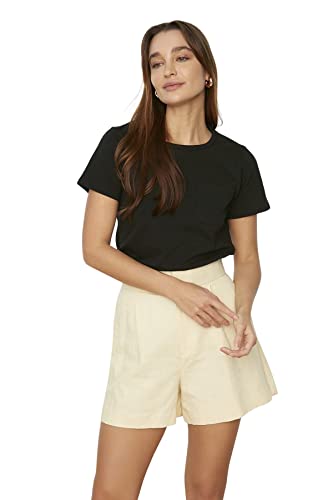 TRENDYOL Damen Trendyol Women's Basic Regular Standard Crew Neck Knit T-shirt Hemd, Schwarz, M EU von TRENDYOL