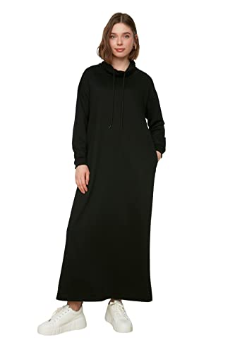 TRENDYOL Damen Trendyol Women's Design Maxi Standard Cowl Neck Knit Dress, Schwarz, 38 EU von TRENDYOL