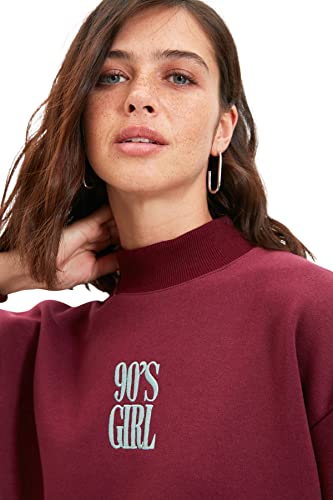 TRENDYOL Damen Twoaw21sw0019 Sweatshirt, Pflaume, L EU von TRENDYOL