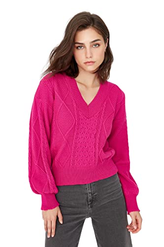 Trendyol Damen Twoaw23kz01030/Fuşya Sweatshirt, Fuchsia, M von TRENDYOL