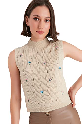 TRENDYOL Damen Twoaw23sv00168/Bej Sweater, Beige, S EU von TRENDYOL