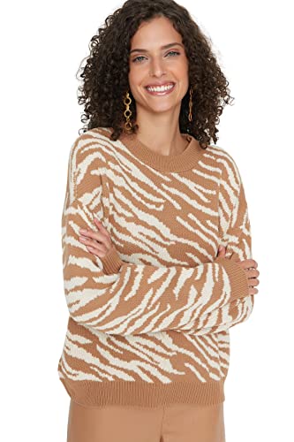 TRENDYOL Damen Twoaw2kz0499 Sweatshirt, Camel, L EU von TRENDYOL