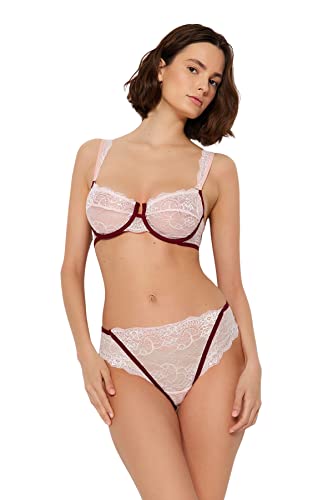 Trendyol Damen Underwear Set-Pink-Plain BH, Rose, 75B von TRENDYOL