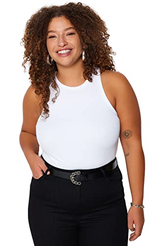 Trendyol Damen Unterhemd in Übergröße, Weiß Hemd, 3XL von TRENDYOL