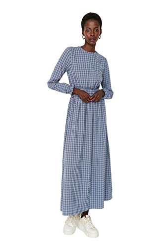 TRENDYOL Damen Woman Basics Mini Blazerkleid Reverskragen Webstoff Kleid, Khaki, 36 von TRENDYOL