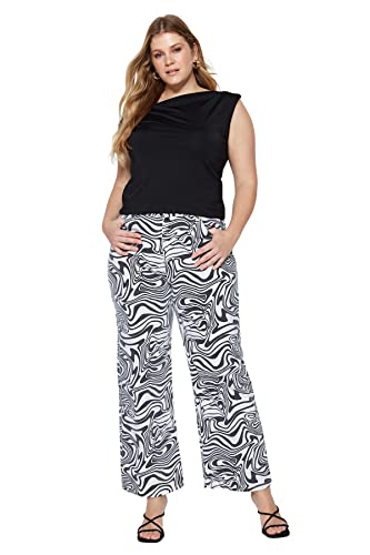 TRENDYOL Damen Woman High Waist Wide Leg Plus Size Jeans Hose, Schwarz, 42 Größen TRENDYOL Damen Woman High Waist Wide Leg Plus Size Jeans Hose, Schwarz, 42 Größen von TRENDYOL