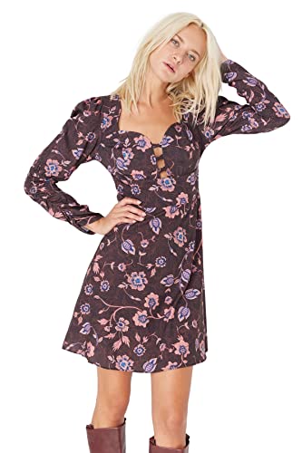 TRENDYOL Damen Woman Mini A-Linie V-Ausschnitt Webstoff Kleid, Sehr Farbvoll, 40 von TRENDYOL