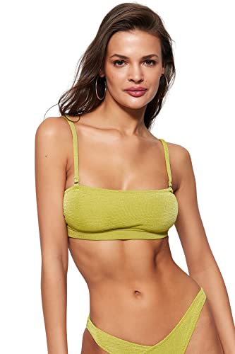 TRENDYOL Damen Woman Regular fit Knit Bikini Top Baby Badebekleidung, grün, 40 von TRENDYOL