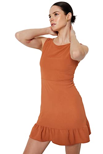 TRENDYOL Damen Women A-line Woven Dress A-Linie Regular Fit Webkleid, Tile, s von TRENDYOL