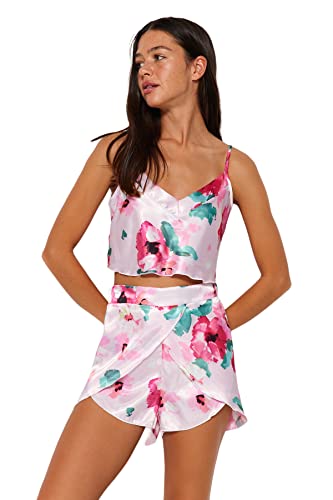 Trendyol Damen Women Floral Woven Camisole-Shorts Pajama Set Pyjama, Very Colorful, 36 von TRENDYOL