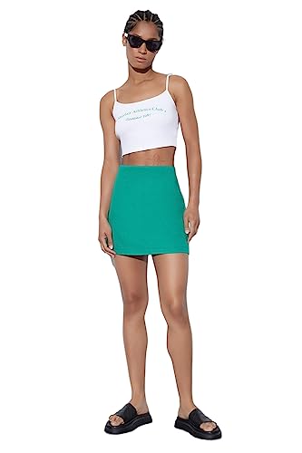 Trendyol Damen Women Mini Pencil A-line Woven Skirt Baby Rock, Green, 42 von TRENDYOL