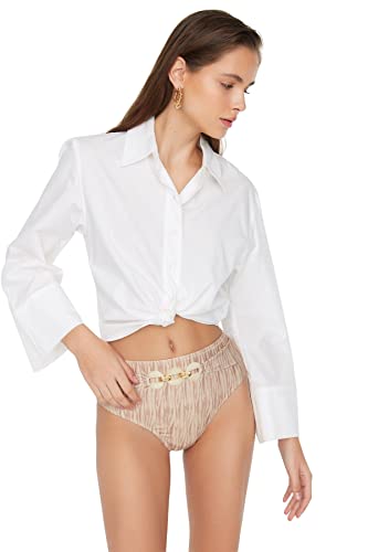 Trendyol Damen Women Waist Normal Trotter Bikini Bottom Baby Badebekleidung, Ecru, 40 von TRENDYOL