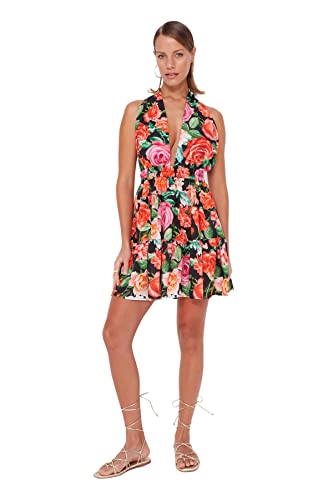 TRENDYOL Damen Women Woven Dress Smock Kleid Regular Fit Webkleid, Very Colorful, s von TRENDYOL