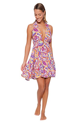 TRENDYOL Damen Women Woven Dress Smock Kleid Regular Fit Webkleid, Very Colorful, s von TRENDYOL
