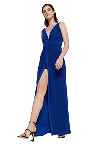 TRENDYOL Damen Women Bridesmaid Knit Evening Dress Prom/Brautjungfer Maxi Mermaid Regular Fit Strick Abendkleid, Blau, 38 TRENDYOL Damen Women Bridesmaid Knit Evening Dress Prom/Brautjungfer Maxi Mermaid Regular Fit Strick Abendkleid, Blau, 38 von TRENDYOL