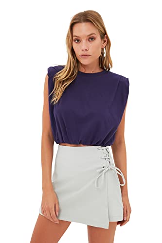 Trendyol Damen Kurze Hose & Bermuda-Shorts, Schwarz Shorts, Grau, 40 EU von TRENDYOL