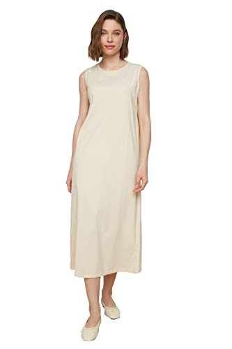 TRENDYOL Damen Ärmelloses Kleidauskleidung. Tunic Shirt Western, Beige, M TRENDYOL Damen Ärmelloses Kleidauskleidung. Tunic Shirt Western, Beige, M von TRENDYOL