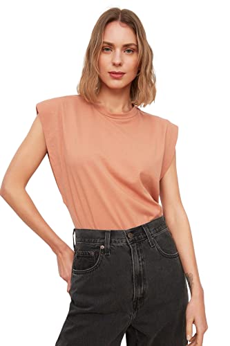 TRENDYOL Damen Trendyol T-shirt mit Sleeveless Basic T-Shirt Westlich, Somon, XL von TRENDYOL