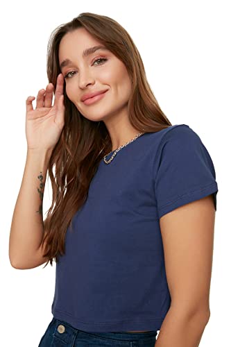 Trendyol Damen Seasonal Fashion Hemd, Navy Blue, L von TRENDYOL
