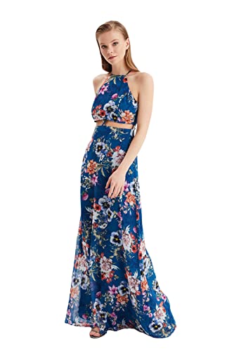 Trendyol Damen Maxi A-Linie Regelmäßige Abend-& Ballkleid Kleid, Öl, 38 von TRENDYOL