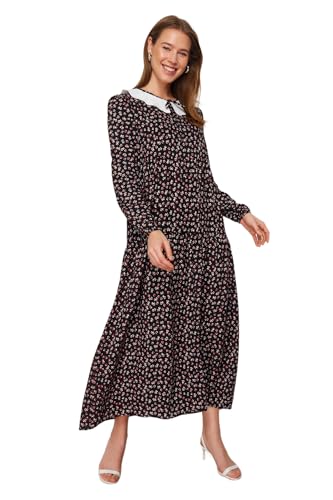 TRENDYOL Damen bebe collar viscose paardenjurk Dress, Schwarz, 38 EU TRENDYOL Damen bebe collar viscose paardenjurk Dress, Schwarz, 38 EU von TRENDYOL