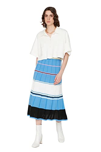 TRENDYOL Damen Trendyol Women's Design Midi A-line A-line Woven Skirt Rock, Blau, S EU von TRENDYOL