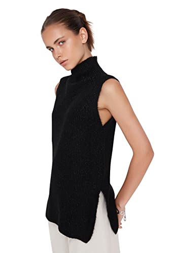 TRENDYOL Damen Half Fisherman Neck Knitwear Sweater, Schwarz, S EU von TRENDYOL