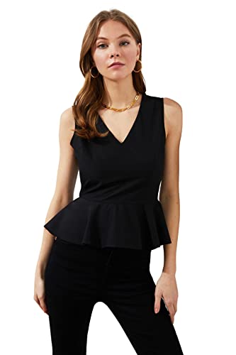 Trendyol Damen TWOSS19XB0065 Blouse, Schwarz, 38 von TRENDYOL