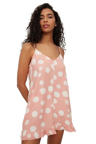 TRENDYOL Damen Polka Dot Gewebt Overall, Powder Pink, 42 EU von TRENDYOL