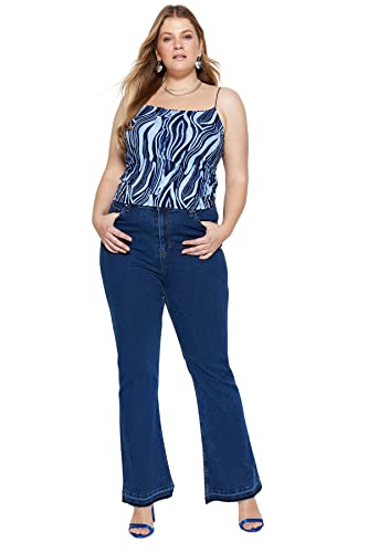 TRENDYOL Frau Große Größen Hoher Bund Flare Leg Plus-Size-Jeans von TRENDYOL