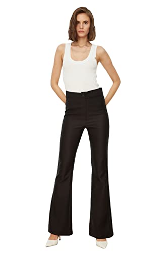 TRENDYOL Damen Black High Waist Spanish Trousers Pants, Schwarz, 36 EU von TRENDYOL