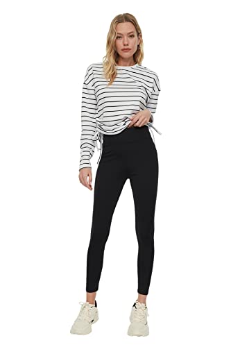 Trendyol Damen Black Scuba Knitted Tights Leggings, Schwarz, XXS EU von TRENDYOL