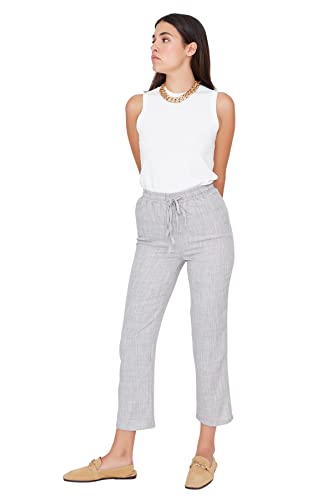 TRENDYOL Damen Trendyol Herren Hoher Bund Jogger Hose Pants, Grau, 34 EU von TRENDYOL