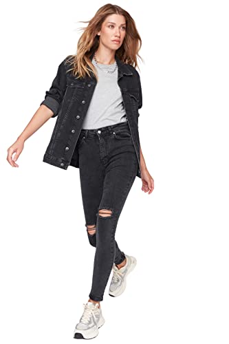 TRENDYOL Damen Trendyol Herren Hoher Bund Skinny Jeans, Schwarz, 36 EU von TRENDYOL