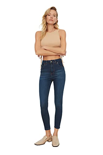 Trendyol Damen Navy Lacivert High Waist Skinny Jeans, Navy, 34 EU von TRENDYOL