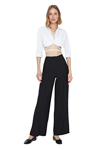 TRENDYOL Damen Schwarze Große Geräumige Hose Pants Alltäglich, Schwarz, 38 von TRENDYOL