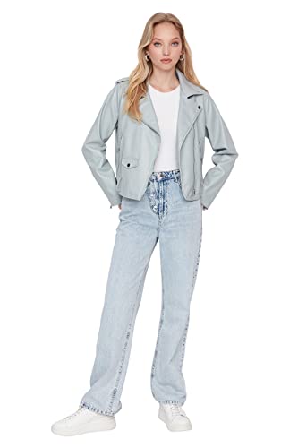 TRENDYOL Damen Trendyol Herren Hoher Bund Weites Bein der 90er Jeans, Blau, 42 EU von TRENDYOL